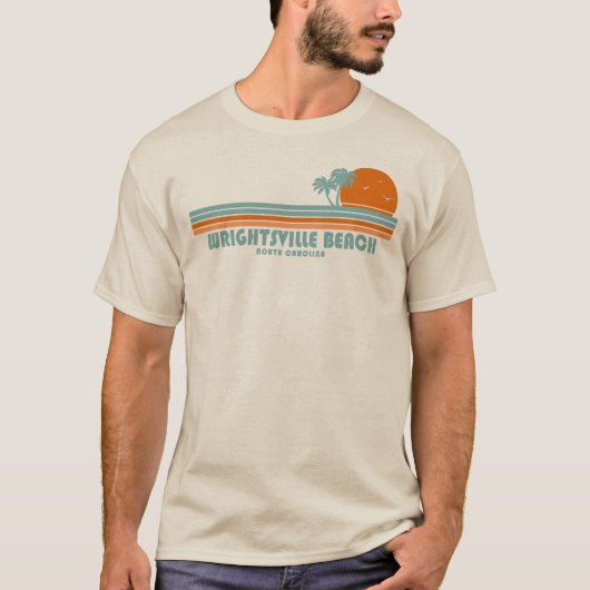 Wrightsville Beach North Carolina Sun Palm Trees T-Shirt (Vorderseite)