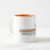 Wrightsville Beach North Carolina Sun Palm Trees Zweifarbige Tasse (Vorderseite Links)