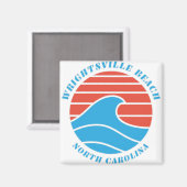 Wrightsville Beach Surf Wave Magnet (Vorderseite/Rückseite)