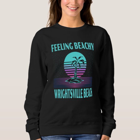 Wrightsville Beach Vacation Cool Palm Tree Sweatshirt (Vorderseite)