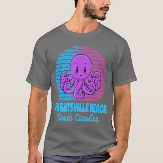 Wrightsville Beach Vacation Cute Octopus for Men W T-Shirt (Vorderseite)