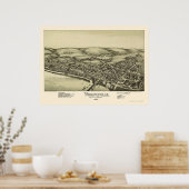Wrightsville, PA Panorama Karte - 1894 Poster (Küche)