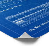 Wrigley Field Blueprint Poster (Ecke)