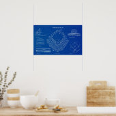 Wrigley Field Blueprint Poster (Küche)