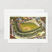 Wrigley Field, Chicago, Illinois Vintag Postkarte (Vorne/Hinten)
