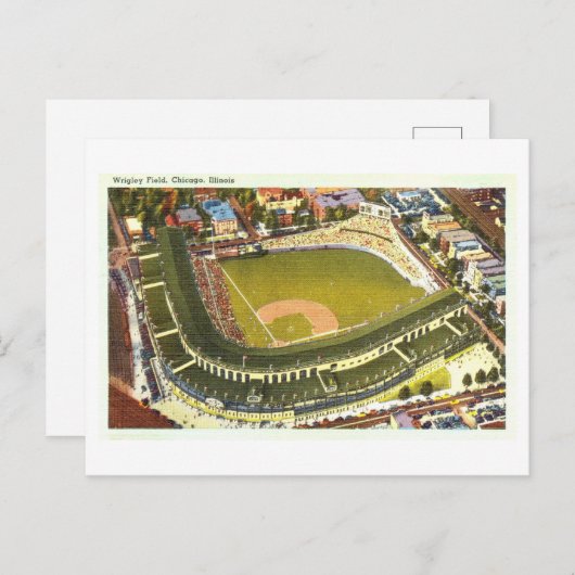 Wrigley Field, Chicago, Illinois Vintag Postkarte (Vorne/Hinten)