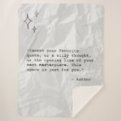 Wrinkled Paper with Custom Quote and Stars Sherpadecke (Vorderseite)