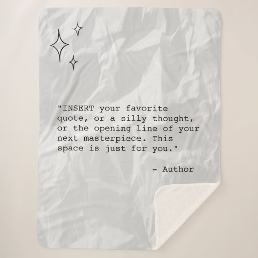 Wrinkled Paper with Custom Quote and Stars Sherpadecke (Vorderseite)