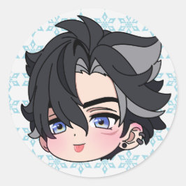 Wriothesley Chibi Genshin Impact Runder Aufkleber