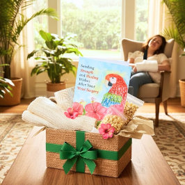 Wrist Surgery Healing Scarlet Macaws, Hibiscus Karte