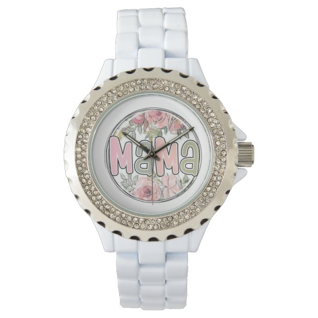 Wrist watch for mom with floral design armbanduhr (Vorderseite)