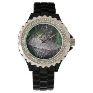 Wristwatch funkelndes Spinnennetz Armbanduhr