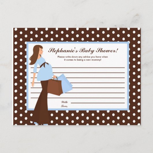 Writable Advice Card Blue Mod Mama Polka Dots Hinweiskarte (Vorderseite)