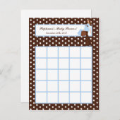 Writable Bingo Card Blue Mod Mama Polka Dots Einladungspostkarte (Vorne/Hinten)