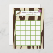 Writable Bingo Card Jacana Lila Tiere Einladungspostkarte (Vorne/Hinten)