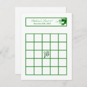 Writable Bingo Card Sweet 16 Green Party Einladungspostkarte (Vorne/Hinten)