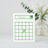 Writable Bingo Card Sweet 16 Green Party Einladungspostkarte (Stehend Vorderseite)