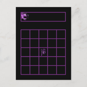 Writable Bingo Card Sweet 16 Lila Lilac Black Postkarte
