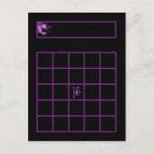 Writable Bingo Card Sweet 16 Lila Lilac Black Postkarte (Vorderseite)