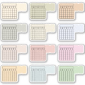 Writable Monthly Index Tab Calendar Habit Tracker  Aufkleber (Vorderseite)