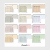 Writable Monthly Index Tab Calendar Habit Tracker  Aufkleber (Blatt)