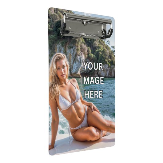 WRITE! ✍️ Custom Clipboard – Add Your Own Design Mini Klemmbrett (Schrägansicht)