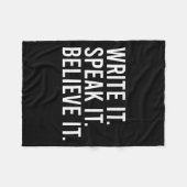 Write It Speak It Believe It Motivational Faith Ap Fleecedecke (Vorderseite (Horizontal))