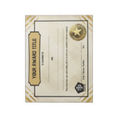 Write-on custom title employee recognition award notizblock (Rotiert)