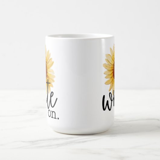 Write On (mit Sonnenblume) Kaffeetasse (Mittel)