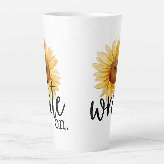 Write On (mit Sonnenblume) Milchtasse (Vorderseite)