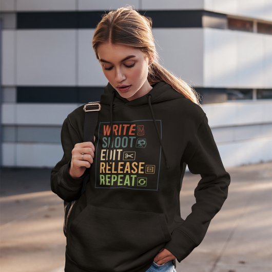 Write Shoot Edit Release Repeat - Filmmaking Hoodie