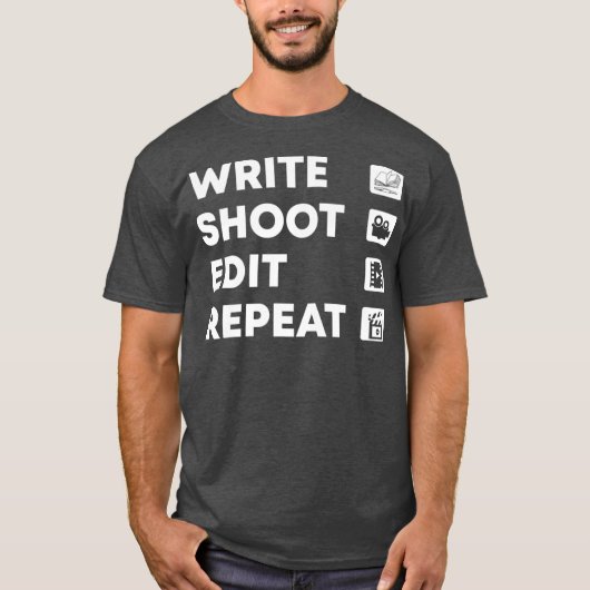 Write Shoot Edit Repeat Videograf Premium T-Shirt (Vorderseite)