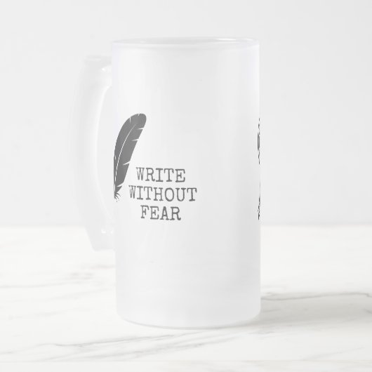 Write Without Fear Edit Without Mercy Writers Mattglas Bierglas (Vorderseite Links)
