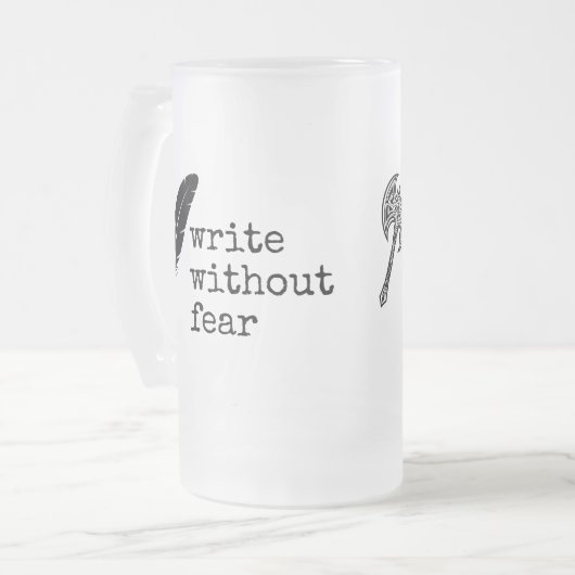 Write Without Fear Edit Without Mercy Writers Mattglas Bierglas (Vorderseite Links)