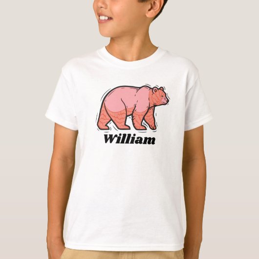 Write your name on this pink Bear Pop Art T-Shirt (Vorderseite)