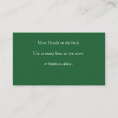 Write Your Own Enclosure Card, Emerald Green Gold Begleitkarte (Rückseite)