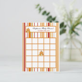 Writed Bingo Card Autumn Fall Pumpkin Baby Einladungspostkarte (Stehend Vorderseite)