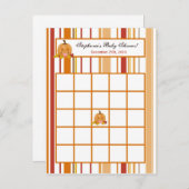Writed Bingo Card Autumn Fall Pumpkin Baby Einladungspostkarte (Vorne/Hinten)