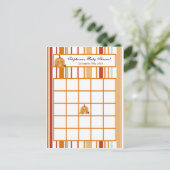 Writed Bingo Card Autumn Fall Pumpkin Baby Einladungspostkarte (Stehend Vorderseite)