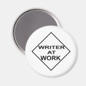 Writer at Work - Geschenk für Schriftsteller Magnet (Vorderseite/Rückseite)