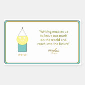 WRITER-Aufkleber von Poet Adiela Akoo Rechteckiger Aufkleber (Vorderseite)