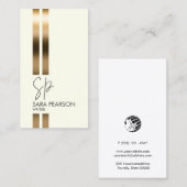 Writer Author Novelist Monogram Imitate Gold Visitenkarte (Vorne/Hinten)