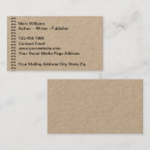 Writer Author Publisher Business Cards Visitenkarte (Vorne/Hinten)