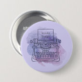 Writer Author Script Vintage Schreibmaschine Custo Button (Vorne & Hinten)