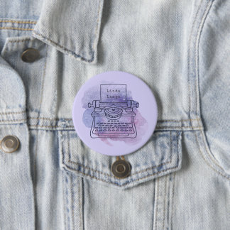Writer Author Script Vintage Schreibmaschine Custo Button