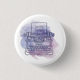 Writer Author Script Vintage Schreibmaschine Custo Button