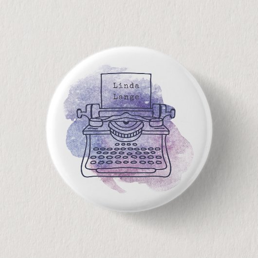 Writer Author Script Vintage Schreibmaschine Custo Button (Vorderseite)