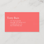 Writer Author Simple Word Business Card Visitenkarte (Rückseite)