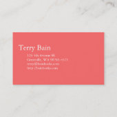 Writer Author Simple Word Business Card Visitenkarte (Rückseite)