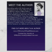 Writer Author Werbeaktion Book Cover Blue Lila Flyer (Hinten)